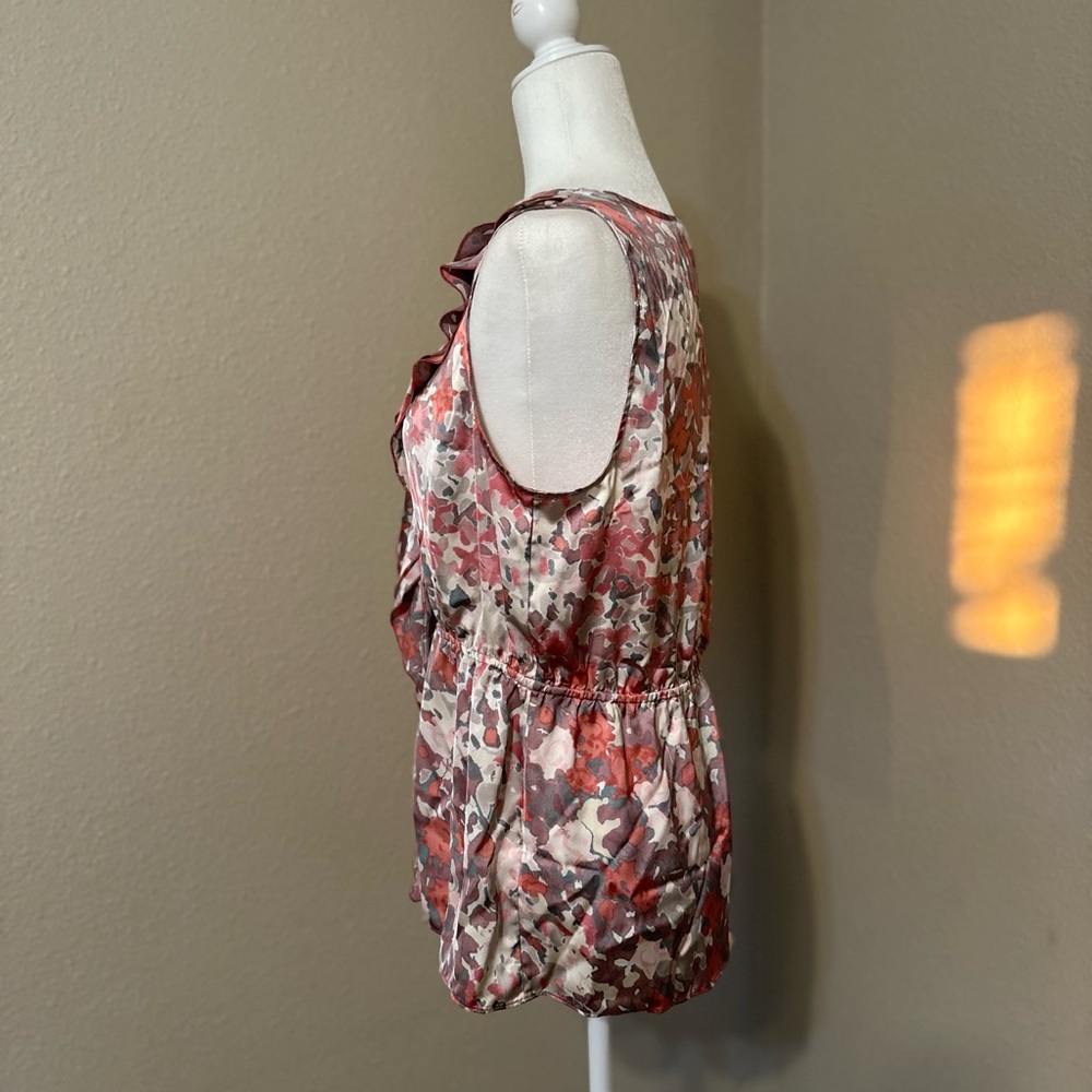 Banana Republic Pink Print Blouse Size: Large - Picture 4 of 6